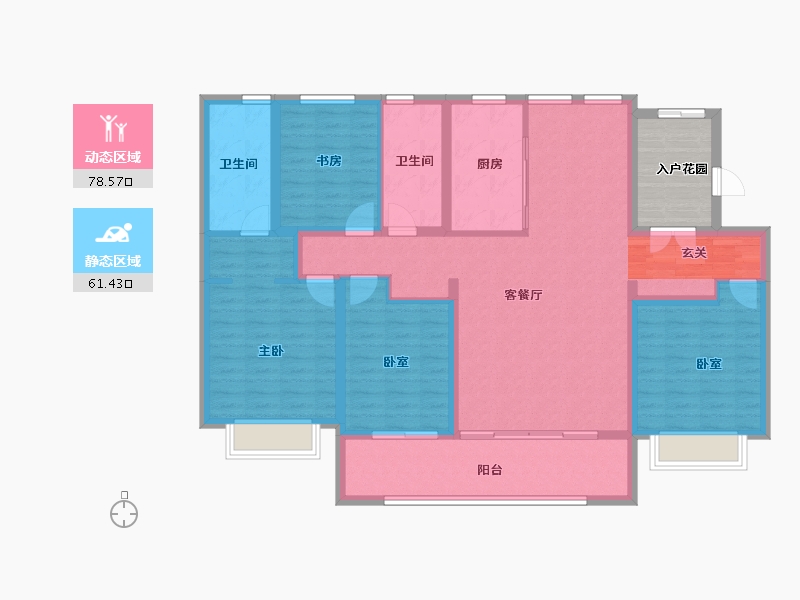 江苏省-苏州市-唐宁府-132.50-户型库-动静分区