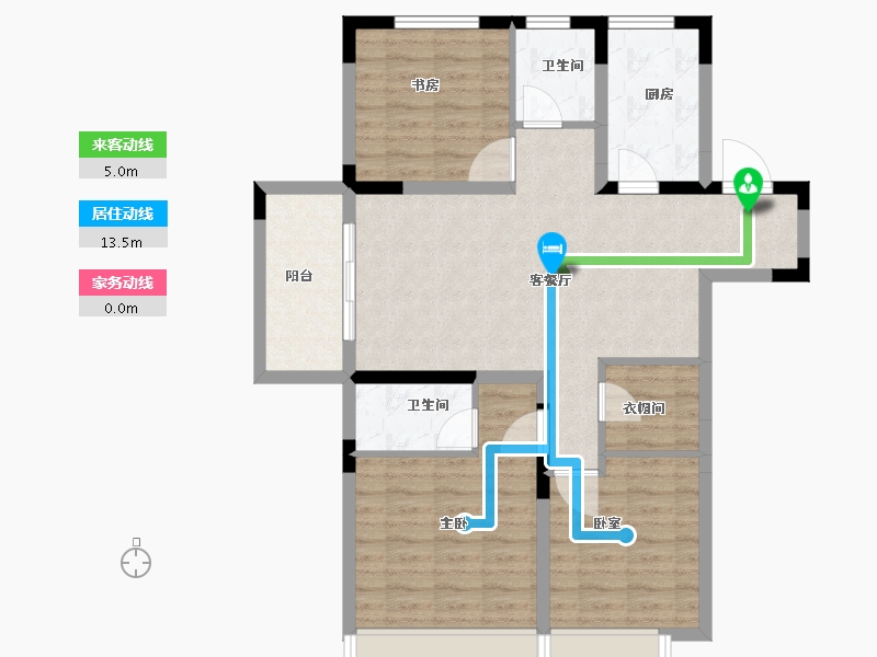 江苏省-扬州市-绿地仪征城际空间站-88.92-户型库-动静线