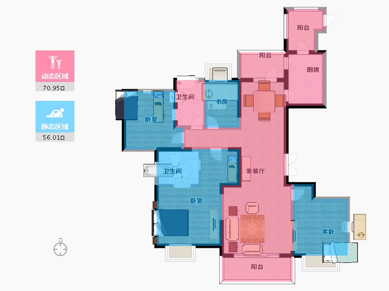 江苏省-南京市-禹洲吉庆里-111.99-户型库-动静分区