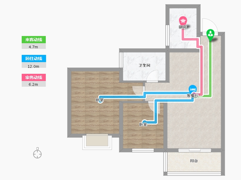 陕西省-宝鸡市-虢悦东郡-68.72-户型库-动静线