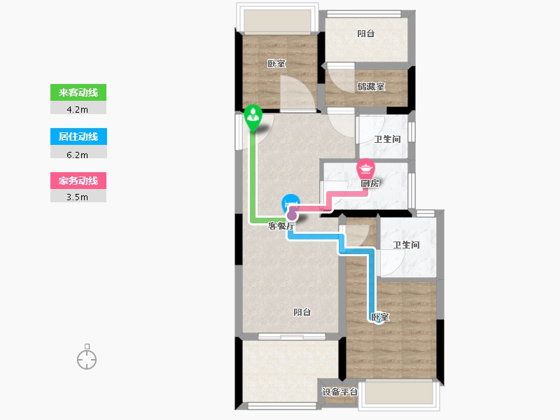 浙江省-杭州市-嘉裕天城二期-71.00-户型库-动静线