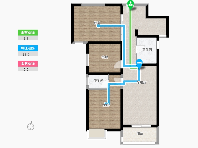 陕西省-咸阳市-华泰玉景台-85.78-户型库-动静线