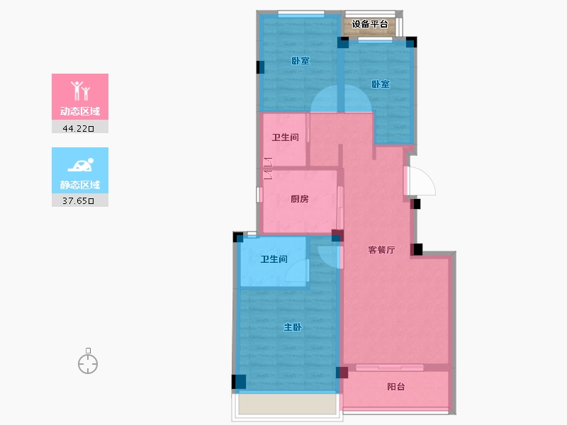 浙江省-杭州市-地铁万科未来天空之城-73.71-户型库-动静分区