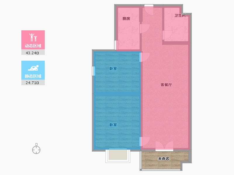 山西省-太原市-半山中庭-64.78-户型库-动静分区