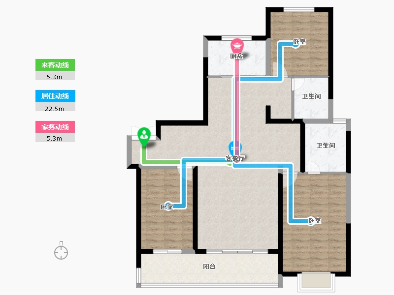 陕西省-西安市-富力开远城-115.64-户型库-动静线