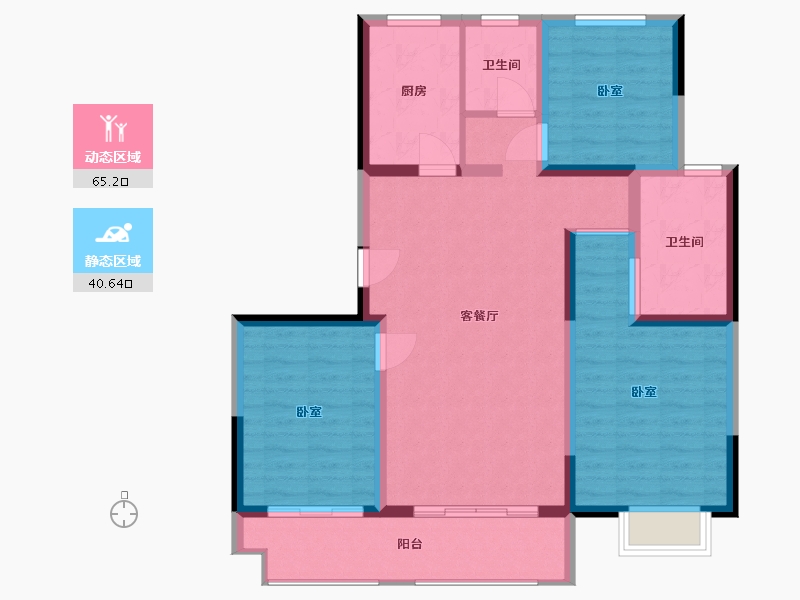 江苏省-盐城市-东台恒大翡翠龙庭-95.00-户型库-动静分区