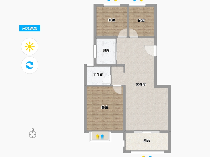 江苏省-盐城市-南海壹号湖畔-78.00-户型库-采光通风