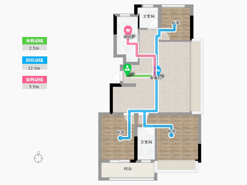 浙江省-杭州市-阳光城保亿•翡丽云邸-85.00-户型库-动静线