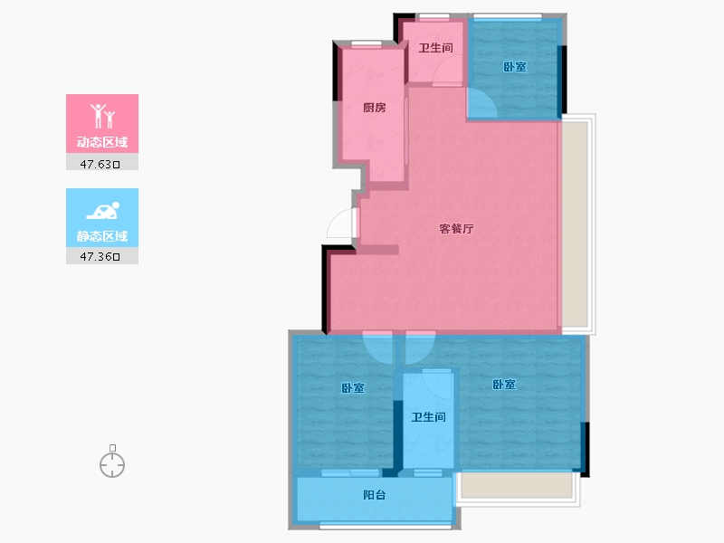 浙江省-杭州市-阳光城保亿•翡丽云邸-85.00-户型库-动静分区