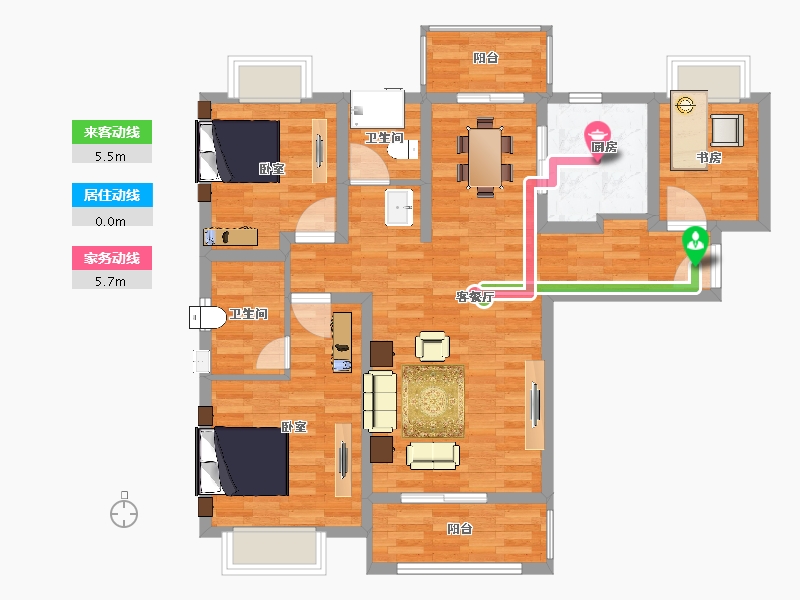 江苏省-南京市-禹洲吉庆里-92.00-户型库-动静线