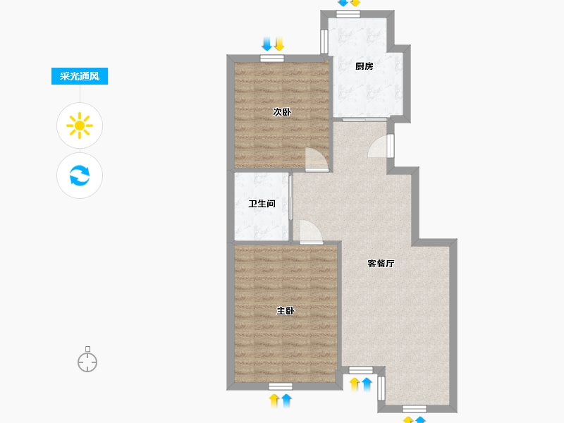 辽宁省-大连市-美树日记-72.99-户型库-采光通风