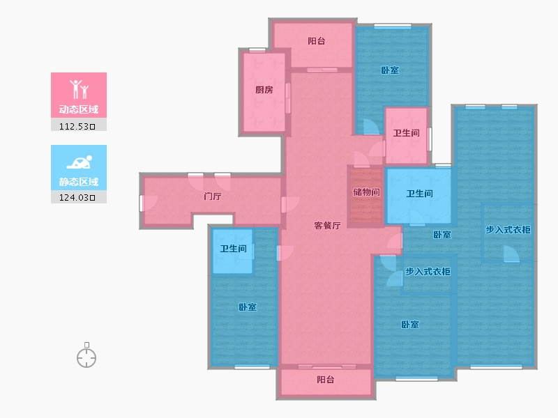 浙江省-杭州市-天都城天熙公馆-213.53-户型库-动静分区