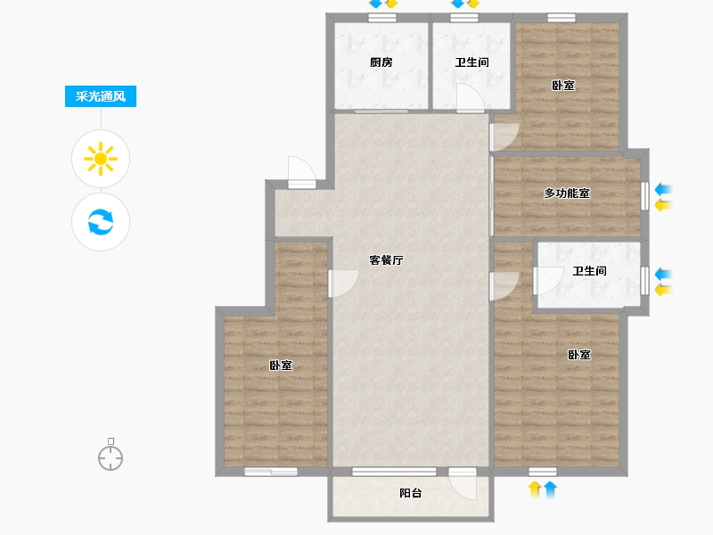 辽宁省-丹东市-金枫裕墅-122.79-户型库-采光通风