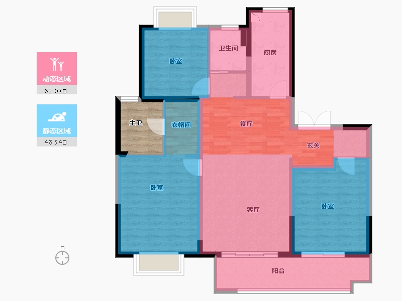 江苏省-盐城市-万科悦达翡翠云台-102.30-户型库-动静分区