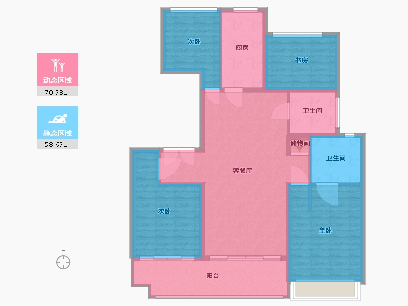 江苏省-苏州市-豪门府邸峯景-117.31-户型库-动静分区