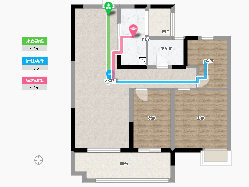 江苏省-淮安市-建华玖珑湾-82.60-户型库-动静线