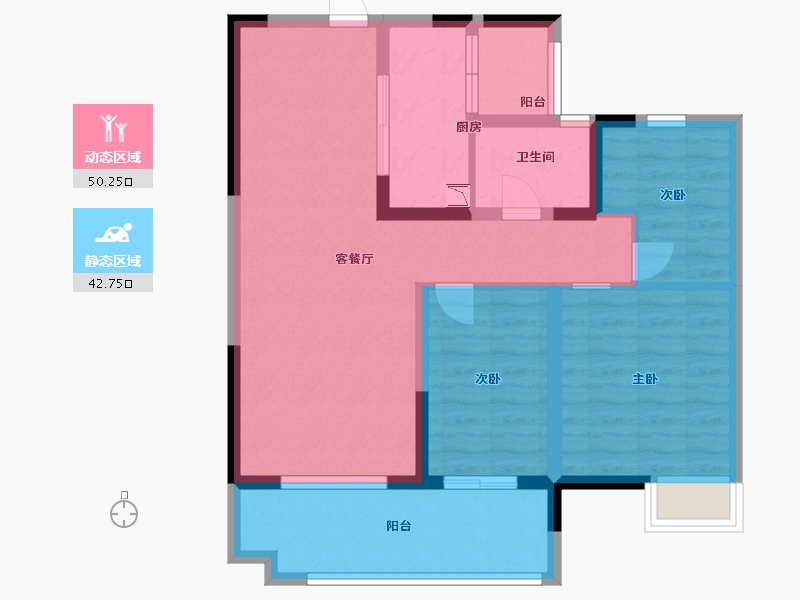 江苏省-淮安市-建华玖珑湾-82.60-户型库-动静分区