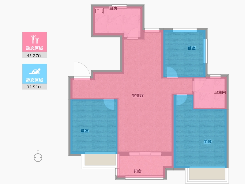 江苏省-苏州市-中海·寰湖时代-68.00-户型库-动静分区