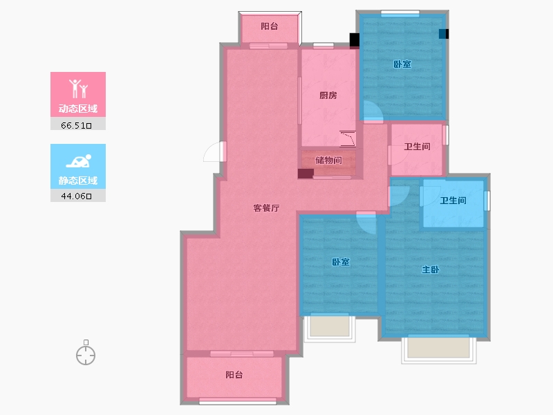 江苏省-无锡市-复地公园城邦达令港-98.13-户型库-动静分区