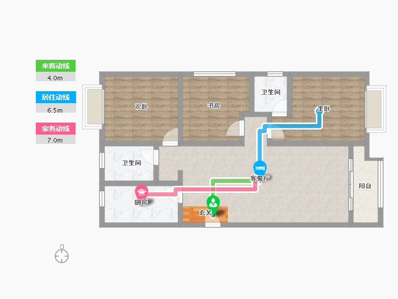 陕西省-宝鸡市-盈泰·翡翠锦城-92.04-户型库-动静线