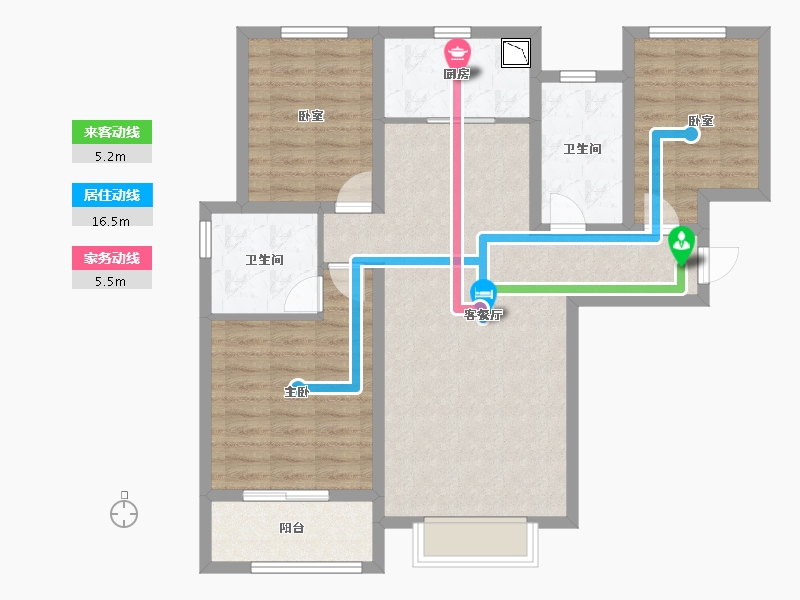 陕西省-咸阳市-玺园-92.00-户型库-动静线