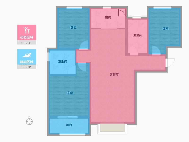 陕西省-咸阳市-玺园-92.00-户型库-动静分区