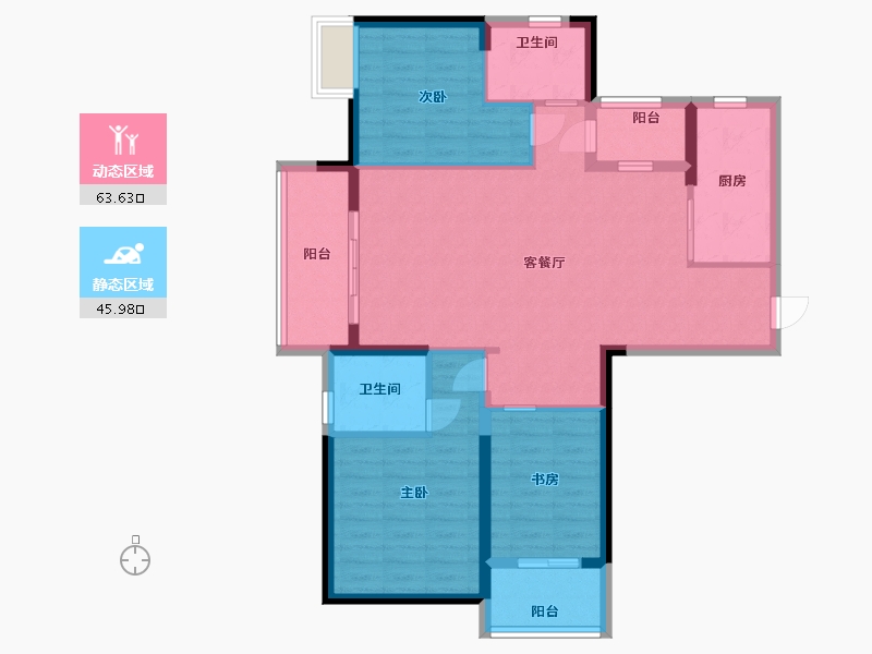 江苏省-淮安市-建华玖珑湾-98.40-户型库-动静分区