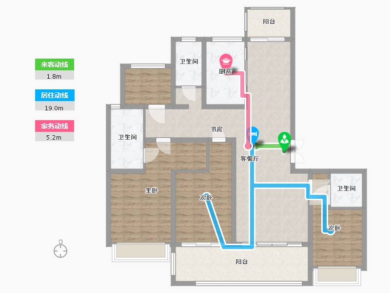 江苏省-苏州市-豪门府邸峯景-132.98-户型库-动静线