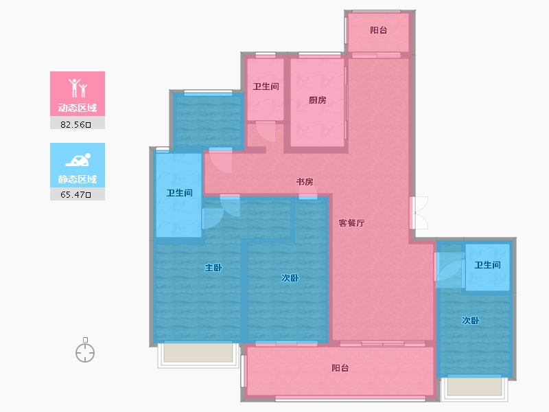 江苏省-苏州市-豪门府邸峯景-132.98-户型库-动静分区