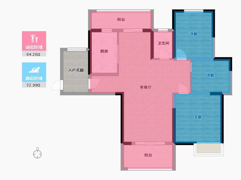 江苏省-淮安市-建华玖珑湾-92.99-户型库-动静分区