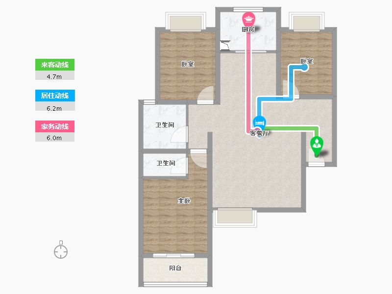 陕西省-咸阳市-华泰玉景台-104.38-户型库-动静线