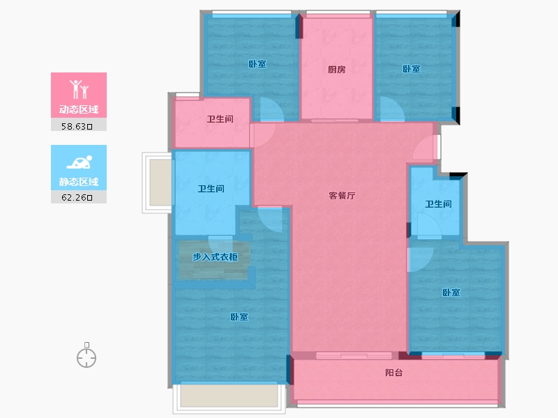 浙江省-杭州市-桃李春风·如山-110.00-户型库-动静分区