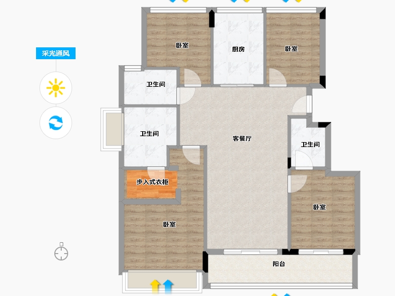 浙江省-杭州市-桃李春风·如山-110.00-户型库-采光通风