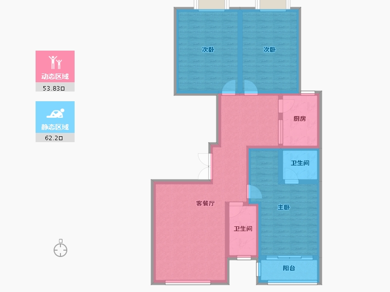 陕西省-安康市-金力源名苑-103.22-户型库-动静分区