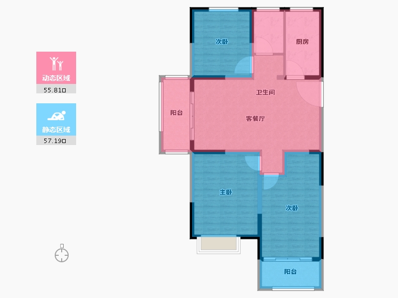 江苏省-徐州市-佳泰雅园-102.00-户型库-动静分区