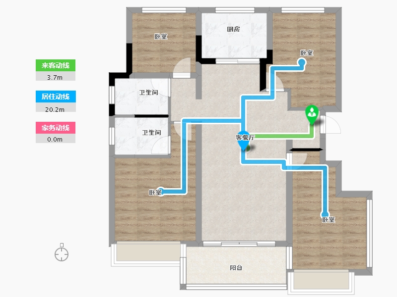 浙江省-杭州市-渔人码头-96.00-户型库-动静线