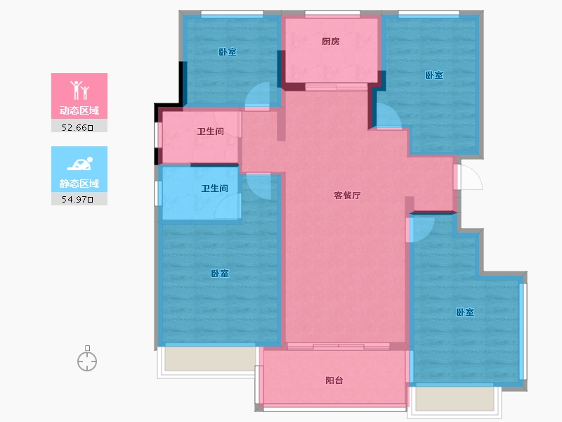 浙江省-杭州市-渔人码头-96.00-户型库-动静分区