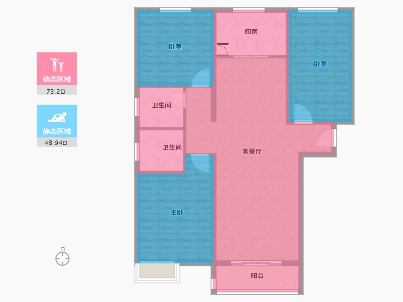 陕西省-咸阳市-华泰玉景台-109.98-户型库-动静分区