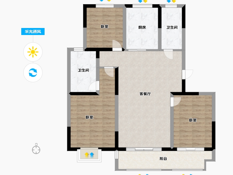 江苏省-盐城市-东台恒大翡翠龙庭-98.00-户型库-采光通风