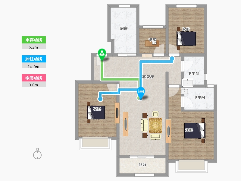 江苏省-扬州市-华建A.R.T上院-110.01-户型库-动静线