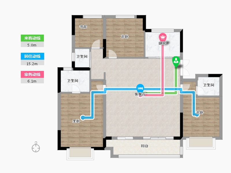 江苏省-徐州市-绿地湖语墅·尊樾-116.00-户型库-动静线