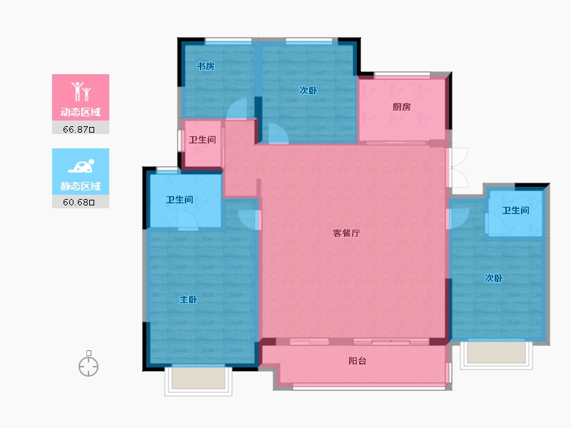 江苏省-徐州市-绿地湖语墅·尊樾-116.00-户型库-动静分区