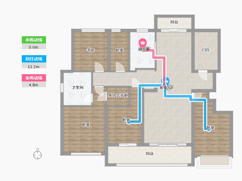 浙江省-杭州市-融创玖樟台-128.89-户型库-动静线