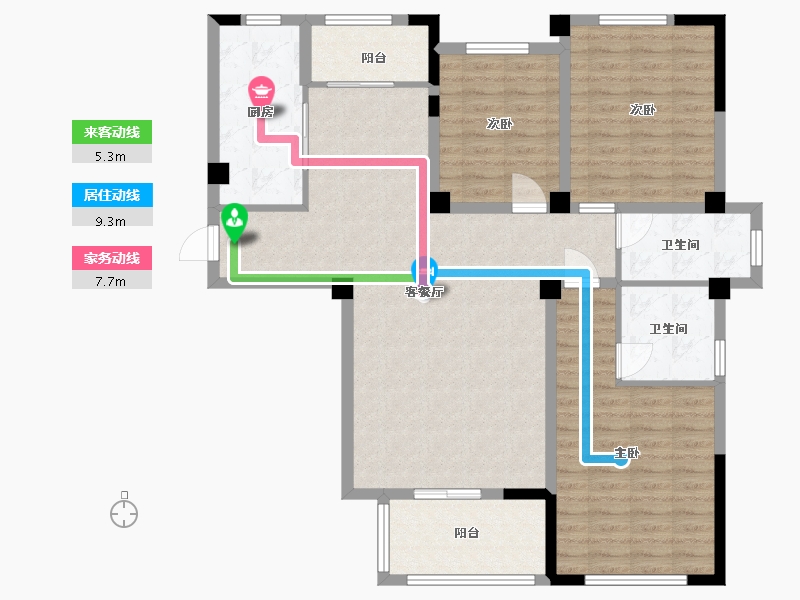 江苏省-淮安市-亿力未来城-113.90-户型库-动静线