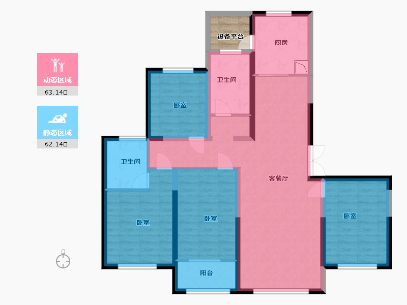 宁夏回族自治区-银川市-中房玺云台-115.00-户型库-动静分区