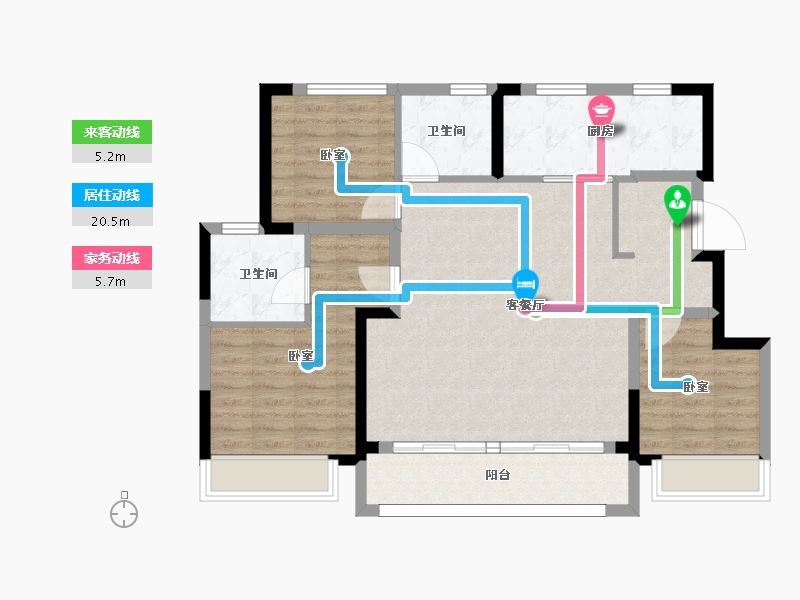 江苏省-南京市-江山大境-95.00-户型库-动静线