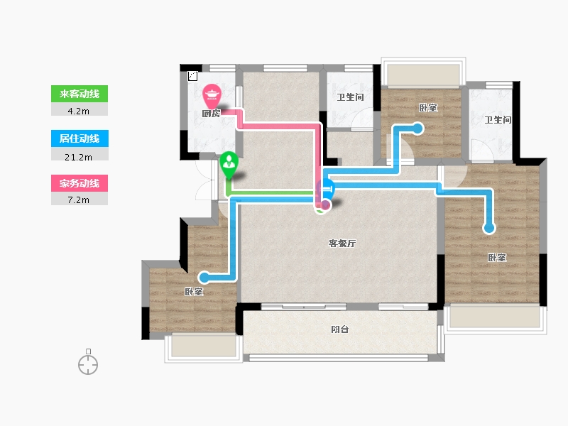 安徽省-合肥市-爱巢天润公馆-104.56-户型库-动静线