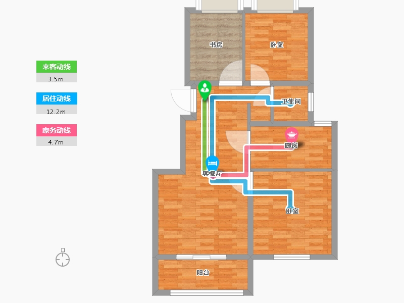 江苏省-南通市-橙园-72.00-户型库-动静线