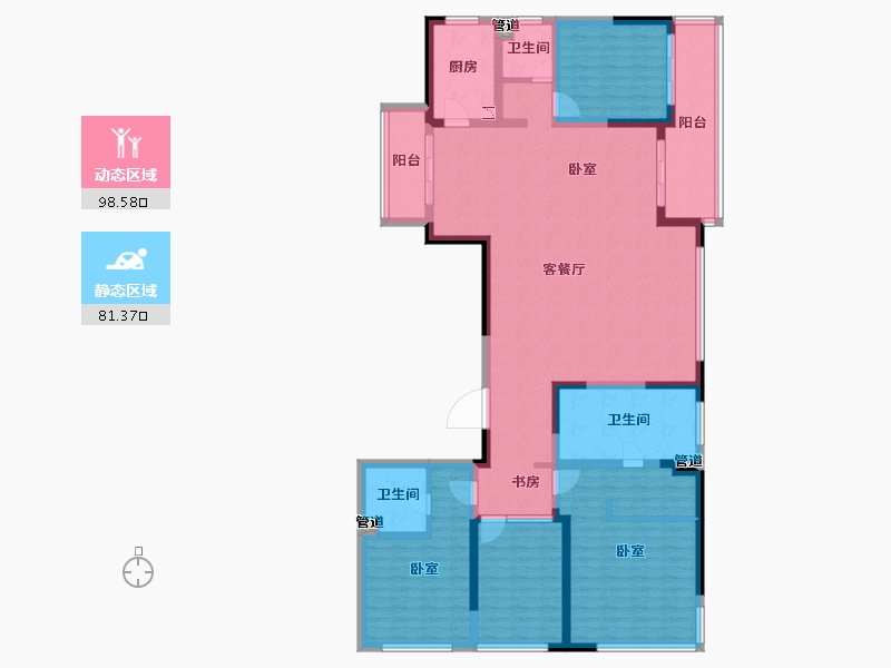 江苏省-苏州市-仁恒运河时代-162.01-户型库-动静分区