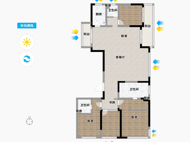 江苏省-苏州市-仁恒运河时代-162.01-户型库-采光通风